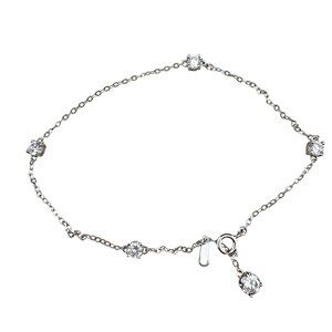Sterling Silver Anklet With Cubic‎ Zirconia Accents By Silpada